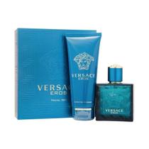 Conjunto de viagem Versace Eros para homens com spray EDT de 50 ml e gel de 100 ml