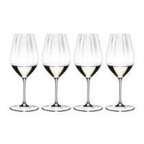 Conjunto de vidro cristalino RIEDEL Performance Riesling feito à máquina com tigela óptica leve e lavável na máquina de lavar louça para vinhos brancos Fruit-Forward (pacote com 4)