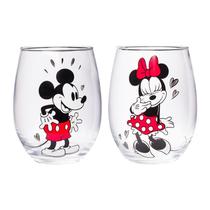 Conjunto de vidro sem haste Silver Buffalo Disney Mickey Minnie 600ml Conjunto de vidro sem haste Silver Buffalo Disney Mickey Minnie 600ml