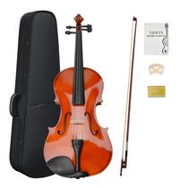 Conjunto de Viola Acústica de Madeira 15 Polegadas Ktaxon para Adultos e Iniciantes, Viola de Madeira Maciça Artesanal com Estojo, Arco, Breu, Instrumento de Viola Tamanho Completo, Cor Natural