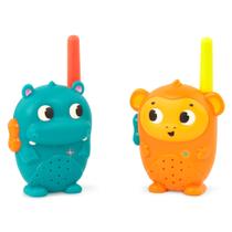 Conjunto de walkie-talkie B. toys Hippo & Monkey, pacote com 2 unidades, alcance de 100 m