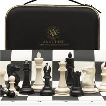 Conjunto de xadrez A&A Tournament com placa de silicone de 20"x20" de 3,75" Conjunto de xadrez A&A Tournament com placa de silicone de 20"x20" de 3,75"