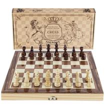 Conjunto de xadrez Amerous dobrável de madeira com peças magnéticas 30x30cm