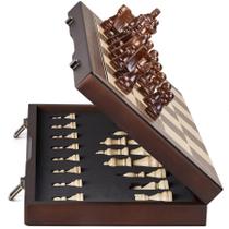Conjunto de xadrez AMEROUS Magnetic Wooden 15" para adultos e crianças