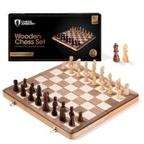 Conjunto de Xadrez Chess Armory de Madeira (38cm) com Armazenamento