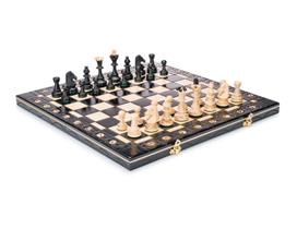 Conjunto de xadrez de madeira feito à mão com tabuleiro e peças de xadrez de 40 cm Conjunto de xadrez de madeira feito à mão com tabuleiro e peças de xadrez de 40 cm