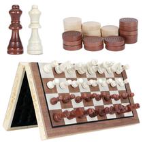 Conjunto de xadrez e damas Syrace Magnetic com armazenamento de 40 cm