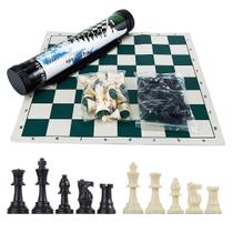 Conjunto de xadrez GETORIUM Tournament com tubo de plástico portátil