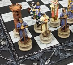 Conjunto de xadrez HPL Medieval Times Crusades King Richard 32 peças
