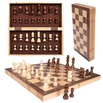 Conjunto de xadrez Kangaroo Premium de madeira de 39 cm com caixa de armazenamento Conjunto de xadrez Kangaroo Premium de madeira de 39 cm com caixa de armazenamento