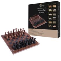 Conjunto de xadrez Marble Hives Marina & Black 38x38cm com 32 peças