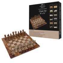 Conjunto de xadrez Marble Hives Red & Coral 38x38cm com tabuleiro e peças