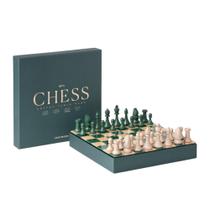 Conjunto de xadrez Printworks Classic Chess Green de madeira com acrílico