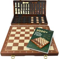 Conjunto de xadrez Queensell 2 em 1 Magnetic Chess and Checkers Conjunto de xadrez Queensell 2 em 1 Magnetic Chess and Checkers