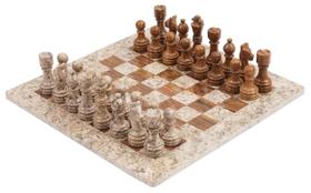 Conjunto de xadrez Radicaln Marble Fossil Coral 38cm, jogo de tabuleiro adulto