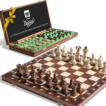 Conjunto de xadrez Wegiel European Ambassador Wood 53cm com tabuleiro