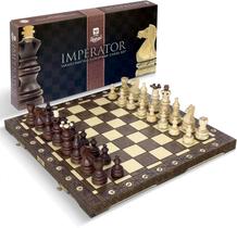 Conjunto de xadrez Wegiel Imperator Luxury Wooden de 21 polegadas para todas as idades