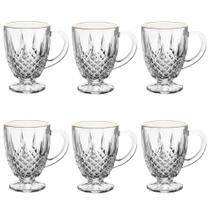 Conjunto De Xícara De Café-cappuccino 6 Peças 150 Ml Diamante Com Fio De Ouro Lyor Conjunto De Xícara De Café-cappuccino 6 Peças 150 Ml Diamante Com Fio De Ouro Lyor