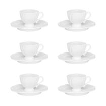 Conjunto De Xícara De Café Com Pires 06 Peças Soleil White Conjunto De Xícara De Café Com Pires 06 Peças Soleil White