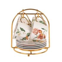 Conjunto De Xícara De Café New Bone China Blummem 90Ml 4 Peças - L Hermitage Conjunto De Xícara De Café New Bone China Blummem 90Ml 4 Peças - L Hermitage