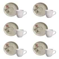 Conjunto De Xícara De Cafezinho Com Pires 06 Peças Bio Campestre Porto Brasil Conjunto De Xícara De Cafezinho Com Pires 06 Peças Bio Campestre Porto Brasil