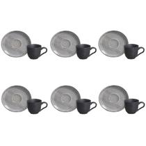 Conjunto de Xícara de Cafezinho com Pires 06 Peças Bio Dust Porto Brasil Conjunto de Xícara de Cafezinho com Pires 06 Peças Bio Dust Porto Brasil