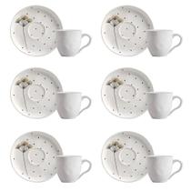 Conjunto de Xícara de Cafezinho com Pires 06 Peças Bio Floralis Porto Brasil Conjunto de Xícara de Cafezinho com Pires 06 Peças Bio Floralis Porto Brasil
