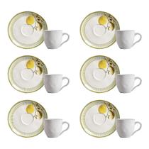 Conjunto de Xícara de Cafezinho com Pires 06 Peças Bio Lemon Porto Brasil Conjunto de Xícara de Cafezinho com Pires 06 Peças Bio Lemon Porto Brasil