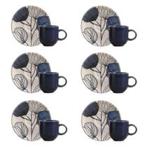 Conjunto De Xícara De Cafezinho Com Pires 06 Peças Coup New Blue Porto Brasil Conjunto De Xícara De Cafezinho Com Pires 06 Peças Coup New Blue Porto Brasil