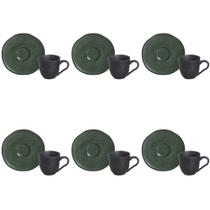 Conjunto de Xícara de Cafezinho com Pires 06 Peças Orgânico Arauco Porto Brasil