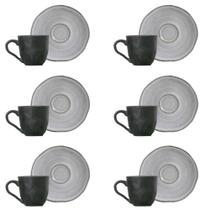 Conjunto de Xícara de Cafezinho com Pires 06 Peças Orgânico Concreto Porto Brasil Conjunto de Xícara de Cafezinho com Pires 06 Peças Orgânico Concreto Porto Brasil