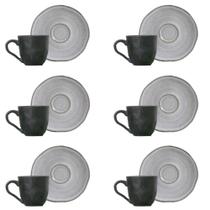 Conjunto De Xícara De Cafezinho Com Pires 06 Peças Orgânico Concreto Porto Brasil Conjunto De Xícara De Cafezinho Com Pires 06 Peças Orgânico Concreto Porto Brasil