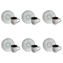 Conjunto de Xícara de Cafezinho com Pires 06 Peças Orgânico Echo Porto Brasil