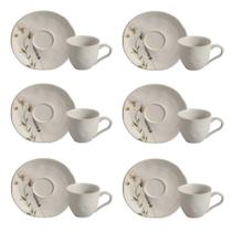 Conjunto de Xícara de Cafezinho com Pires 06 Peças Orgânico Lavanda Porto Brasil Conjunto de Xícara de Cafezinho com Pires 06 Peças Orgânico Lavanda Porto Brasil
