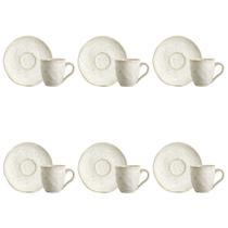 Conjunto De Xícara De Cafezinho Com Pires 06 Peças Orgânico Vanilla Porto Brasil Conjunto De Xícara De Cafezinho Com Pires 06 Peças Orgânico Vanilla Porto Brasil