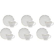 Conjunto de Xícara de Cafezinho com Pires 06 Peças Pomerode Ouro Schmidt Conjunto de Xícara de Cafezinho com Pires 06 Peças Pomerode Ouro Schmidt