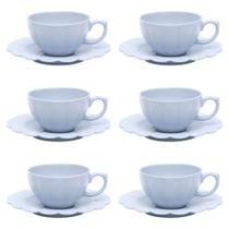 Conjunto de Xícara de Chá com Pires 06 Peças Flora Áster Oxford Conjunto de Xícara de Chá com Pires 06 Peças Flora Áster Oxford