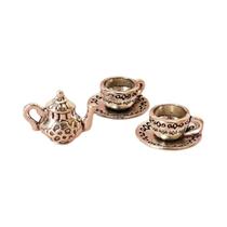 Conjunto De Xícara De Chá E Bule De Metal Em Miniatura Para Casa De Boneca, Copo De Café Retrô,