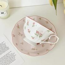 Conjunto De Xícara E Pires De Cerâmica Com Estampa De Coelho Rosa Francês Conjunto De Chá Da Tarde