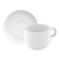 Conjunto de Xicara e Pires De Porcelana 240ml Chá Paola Tramontina 2 Peças Conjunto de Xicara e Pires De Porcelana 240ml Chá Paola Tramontina 2 Peças