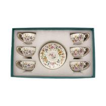 Conjunto De Xícara E Prato De Café Espresso Estilo Europeu Floral 90ml Exquisito Para Chá Da Tarde