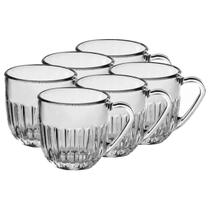 Conjunto De Xícaras 6 Peças 280ml Com Alça Transparente Designer Sofisticado