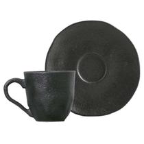 Conjunto de Xícaras Com Pires 06 Peças 120ml - Orgânico Carbon - Porto Brasil