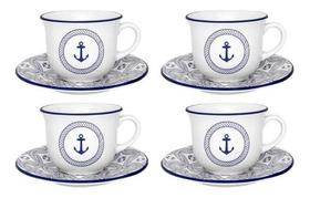Conjunto De Xícaras Com Pires 4 Peças 200ml Náutico Oxford