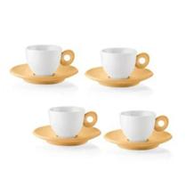 Conjunto De Xicaras De Café Com Pires Mostarda Everyday Porcelana 50Ml 4 Peças - Guzzini Conjunto De Xicaras De Café Com Pires Mostarda Everyday Porcelana 50Ml 4 Peças - Guzzini