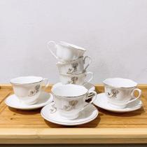 Conjunto De Xicaras De Cafe Com Pires Porcelana Branca Kit 12 Pecas Luxo Cerâmica