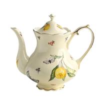 Conjunto De Xícaras De Café E Pratos De Cerâmica Estilo Europeu Com Padrão De Limão, Xícara Retro - NONE