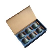 Conjunto De Xícaras De Café Expresso De Cerâmica Retrô, 6 Peças, Alça De Madeira, Caneca De Chá De