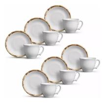 Conjunto De Xícaras De Chá Bambu Com Pires 1 Linha 220 Ml