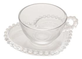 Conjunto De XICARAS De CHA Cristal WOLFF C/ PIRES 4 PCS Coração